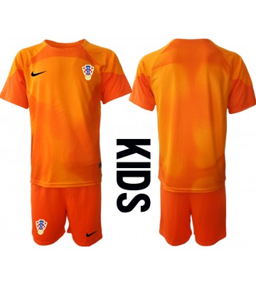Kroatia Keeper Bortedraktsett Barn VM 2022 Kortermet (+ Korte bukser)